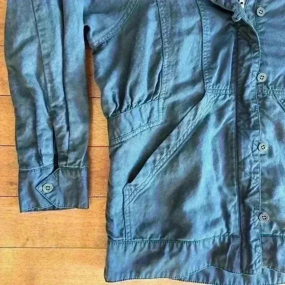 French Connection | Linen and cotton grey slate colored jacket size 4 small - Picture 3 of 7